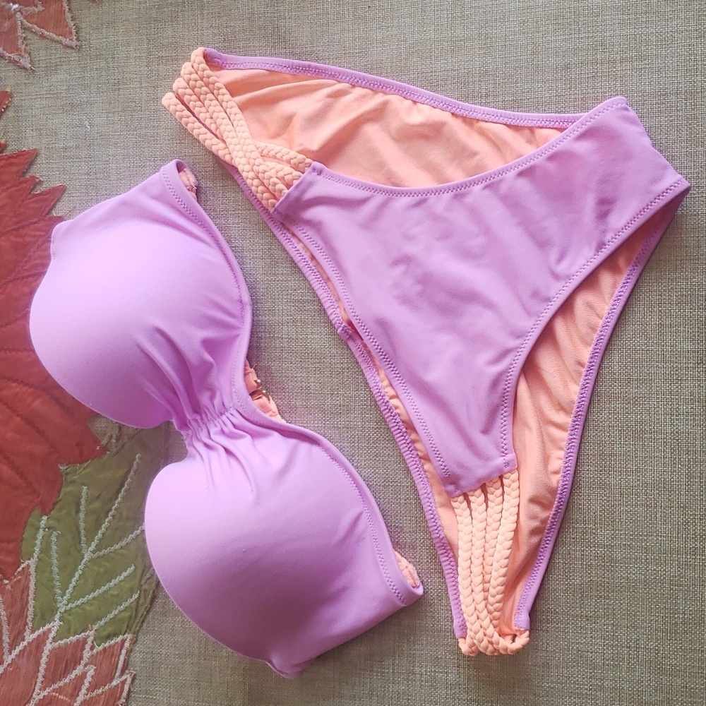 Victoria Secret two pieces pink and peach bikini 34C